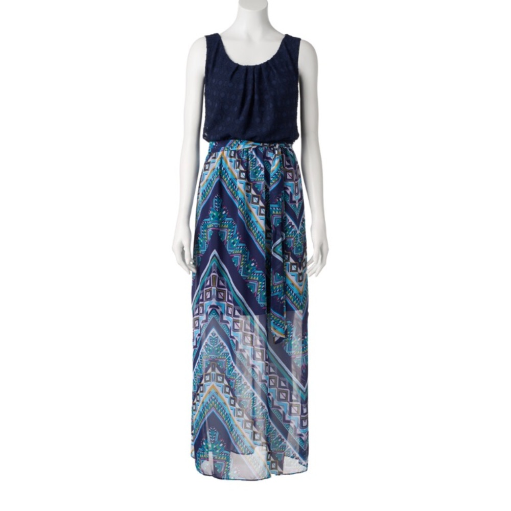 NWT AB Studio Jaquard Print Maxi Dress Size M